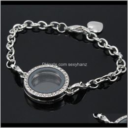 Jewelryfashion Stainless Steel Bracelets 30Mm Living Memory Locket Charm Sier Crystal Bracelet Jewellery Drop Delivery 2021 Hzpyf