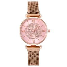 Wristwatches Fashion Ladies Watch Temperament Elegant Minimalist Round Dial Diamond Women's Jewelry Party Gift 2021