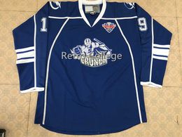 #21 Mike Blunden #19 alicea Syracuse Crunch Hockey Jersey white Blue Embroidery Stitched Custom any Number and name