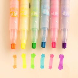 Highlighters 36 Pcs/Lot Star Highlighter Pen For Reading Colour Marker Fluorescent Drawing Caneta Office Material School Supplies