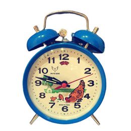 Loud Metal Mechanical Alarm Clock Children's Clockwork Bell Chicken Vintage Watch Desk Clock Pecking Rice Clocks Gift Ideas 211112
