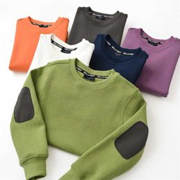 Spring Autumn Children Sweatshirts Pure Colour Long Sleeve Boys Hoodies Korean Style Unisex Kids Casual Pullovers Tops BB164 211029