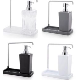 Liquid Soap Dispenser with 360° Rotatable Hanger Hanging Dish Sponge Holder Kitchen Bathroom Accessories 5 Colour Washing Bottles 211206