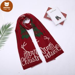 DHL Shipping 4 colors Elk Knit Scarf Woman Cartoon Christmas Knit Beanie Cap Cute Girl Crochet Scarves Outdoor winter warm Ski warm FY6180 594