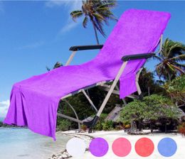 Beach Chair Cover 9 Colors Lounge Blankets Portable With Strap Towels Double Layer Thick Blanket