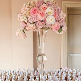 2022 tromba vasi Vasi vaso di tromba per il centrotavola del tavolo da sposa, fiori di arredamento di eventi trasparenti, palline di fiori freschi