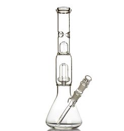 TIKTOK 15.7 inches hookahs thick glass bong BEAKER WITH UFO showerhead perc downsteam Philtres smoking water Pipes pipe ZOB style bongs 14.4mm joint