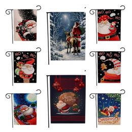 Banner Flags Christmas Garden Flags cartoon Pattern xmas Theme Two Sides Santa Garden Flag Christmas decorations 9 style Festive T2I52367