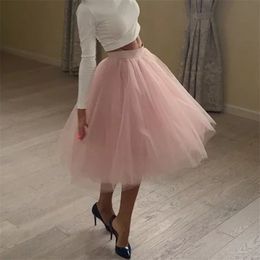 Quality 5 Layers Fashion Tulle Skirt Pleated TUTU s Womens Lolita Petticoat Bridesmaids Midi Jupe Saias faldas 210629