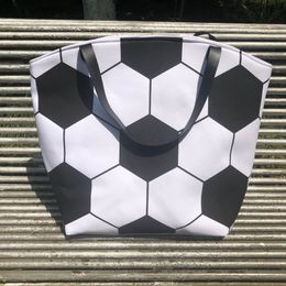 100pcs Stuff Sacks Women Canvas Soccer Prints Large Capacity Sport Totes