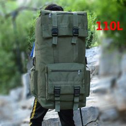 110L Men Hiking Bag Camping Backpack Large Army Outdoor Climbing Travel Rucksack Tactical Bags Luggage Camping Bag Sports XA860A Q0721