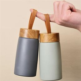 Insulated Coffee Mug 304 Stainless Steel Tumbler Water Thermos Vacuum Flask Mini Water Bottle Portable Travel Mug Thermal Cup 210809