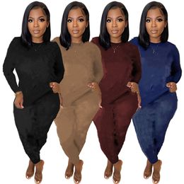 New Fall winter jogger suit Women knitted ribbed tracksuits long sleeve outfits pullover sweatshirt top+pants two Piece Set letters suits Casual sweatsuits 5794