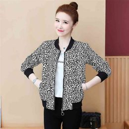 Spring Autumn Women's Jacket Casual Loose Short Leopard Print Coats Baseball Uniform Women QS577 210507