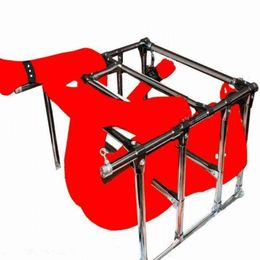 NXY Sex Adult Toy Games Bondage Restraints Stainless Steel Spreader Bar Torture Frame with Leather Handcuffs Ankle Cuffs Slave Bdsm Toys1216
