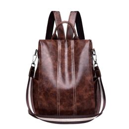 Outdoor Bags Womens Backpack Purse Pu Leather Anti-Theft Casual Satchel School Shoulder Bag Yellow Brown