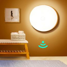 Wall Lamp Human Body Induction LED Night Light Punch-free Rechargeable USB Bedroom Bedside Wardrobe Walkway Staircase Kitchen Cabinet