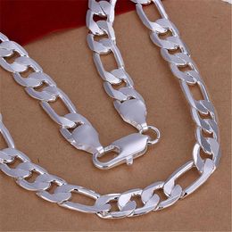 Ketten Solide Sterlingsilber-Halskette für Männer, klassische 12 mm kubanische Kette, 45,7–76,2 cm, Charme, hochwertiger Modeschmuck, Hochzeit