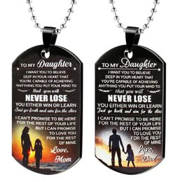 color printing stainless steel tag necklace to my Son to my daugging keychain