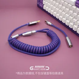 GeekCable Handmade Customised Mechanical Keyboard Data Cable For GMK Theme SP Keycaps Filco MINILA Customised Mysterious Purple