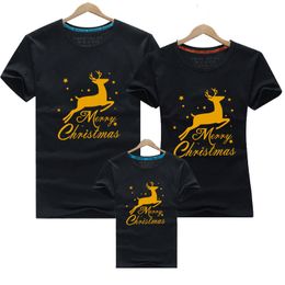 Christmas Deer Look T Shirt Year Matching Outfits Mother Daughter Father Son Clothes Dad Mom Baby Family Suit 210417