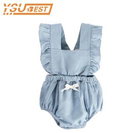 Baby Boys Girls Rompers Summer Infant Cotton born One-pieces Kids Suspender Jumpsuits Clothes 210429