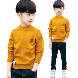 Children's Pullover Sweater 2021 Autumn Winter Kids Knitted Outerwear Coat For Teen Boys 110-160 CM Cardigan Sweater saw99 Y1024