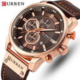 Brand Watch Men Leather Sports Watches Men's Army Military Quartz Wristwatch Chronograph Male Clock