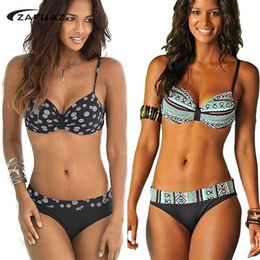 Bikini Plus Sise Push up Brazilian Bikini set Padded Women Vintage Dots Two Piece Swimwear Plus size Female Bathing suits 210604