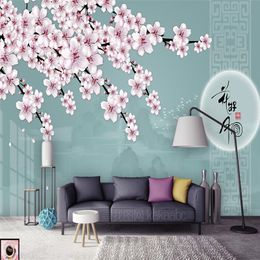 Wallpapers Custom Po For Walls 3D Chinese Style Flower Murals Living Room Bedroom Hand Painted Flowers Wall Papers Home Decor