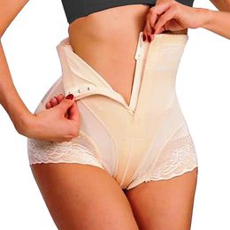 Women's Shapers Tummy Control Panties With Zipper Sexy Lace Underwear Body Shaper Women Dress Panty Lift BuLifter High Waist Trainer