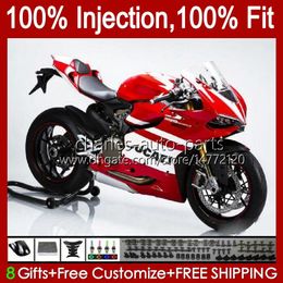 OEM Body For DUCATI Panigale 899-1199 899R 1199R 12-16 Bodywork 44No.104 899S 1199S 2012 2013 2014 2015 2016 899 1199 S R 12 13 14 15 16 Injection Mold Fairing Hot red white