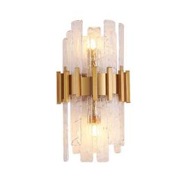 Art Deco Glass Wall Lights Modern Bedroom Lamp AC110V 220V Gold El Corridor Fixtures Lamps