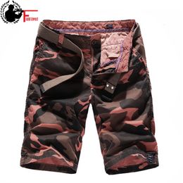 Camouflage Cargo Shorts Men Summer Military Style Cotton Clothes Breeches Camo Bermuda Male 40 Grey Orange Red Army Green 210518