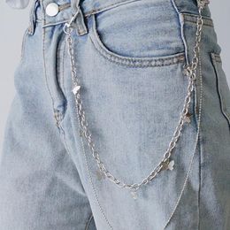 butterfly keychains UK - Keychains Women Men Pants Chain Punk Street Butterfly Belt Waist Multi Layer Hook Trousers Keychain Jeans HipHop Jewelry