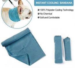 Ice Cooling Towel Bandana For Pet Dog Cat Scarf Summer Breathable Cool Towels Wrap Blue Bows Accessories In Retail Bag Pack SN2593