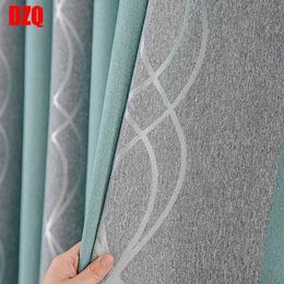 Curtain & Drapes Nordic Simple Blackout Curtains Yarn-dyed Jacquard Fabric For Living Room Bedroom Balcony Custom Double Eight Flower