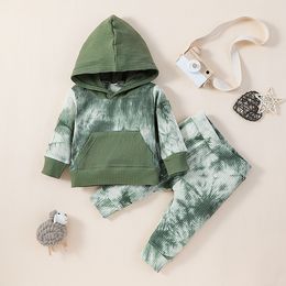 Baby Tie Dye Hoodies+Trorsers Outfits Fall 2020 Kids Clothes for Boutique 0-2T Infant Toddler Girls Fashion 2 PC Set Stylish Baby Clothes