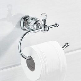 Chrome Crystal Toilet Paper Holder Solid Brass Roll Polish Shlef Towel Wall Mounted Bathroom Accessories 210720