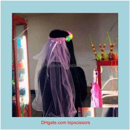 Aessories & Tools Hair Productssouth Koreas Dream Girl Wind Flower Wreath Type Mosaic Yiwu Childrens Veil Headdress Factory Wholesale Drop D