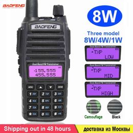 8W Portable Walkie Talkie UV-82 PTT Button two-way Radio Vhf Uhf Dual Band Baofeng UV 82 UV82 two way radio