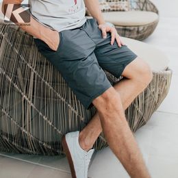 KUEGOU Einfarbig männer shorts Sommer Hosen Micro stretch Beiläufige Dünne Mode Shorts Für Männer Plus Größe KK-2920