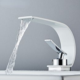 Wholesale And Retail Deck Mount Waterfall Bathroom Basin Faucet Vanity Vessel Sinks Mixer Tap