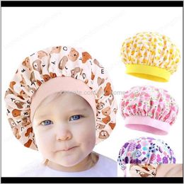 Cotton Bonnet For Children Floral Print Care Hat Little Girls Night Sleep Cap Kids Headdress Headwrap Accessories Rpnea Caps Hats Djczi