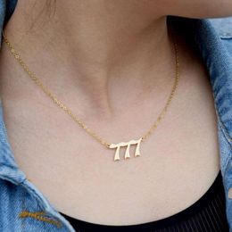 Pendant Necklaces Angel Number Necklace For Women Korean Style Digital Gold Choker Chain Lucky Numbers Accessories Fashion Jewellery KAN254