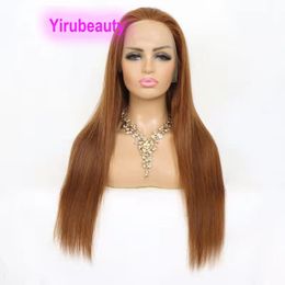 peruvian hairs Canada - 250% Density 8# Color Peruvivan 100% Human Hair 13X4 Lace Front Wigs Yirubeauty Silky Straight 180% Density 210%