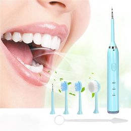 3-in-1 Ultrasonic ToothBrush IPX7 Waterproof Tooth Cleaner USB Charging Mute Three-speed Mode Dental Cleaner Kit - Blue Star Edition