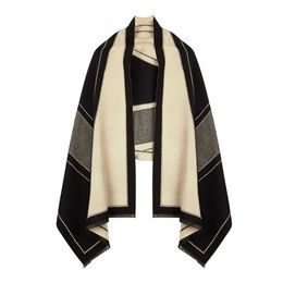 2021 winter new scarf thickened cashmere blend soft warm double-sided and two-color exquisite workmanship