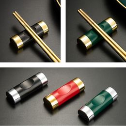 Green red black Pillow style alloy chopsticks stand Holder spoon fork rack creative tableware