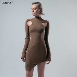 Woman Sexy Bodycon Long Sleeve Dress Winter Dresses For Women Casual Party Night Club Black Clothes D093364K 210712